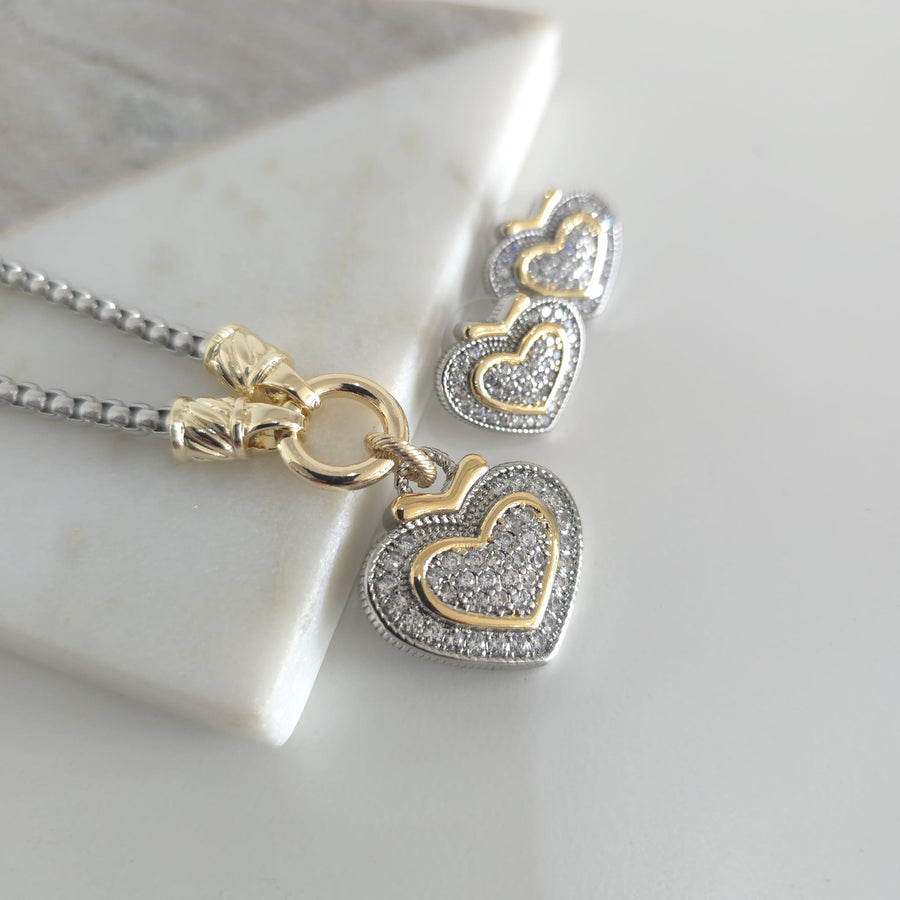 Heart Two Tones Crystals Set