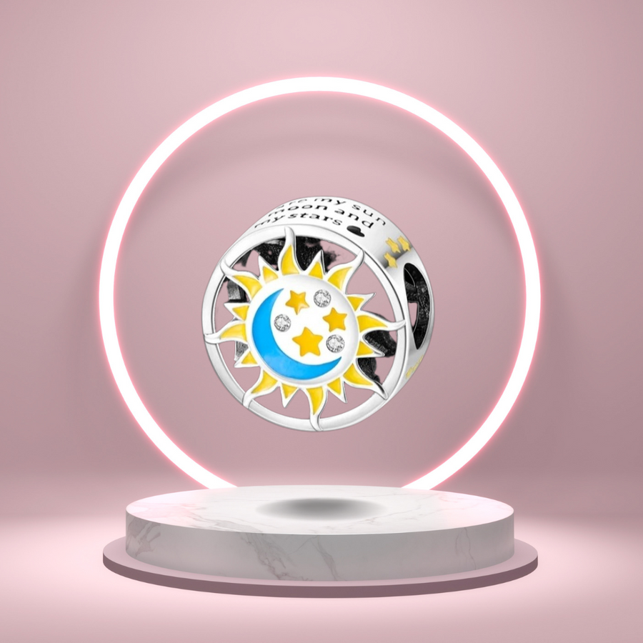Colorful Sun Moon and Star Charm