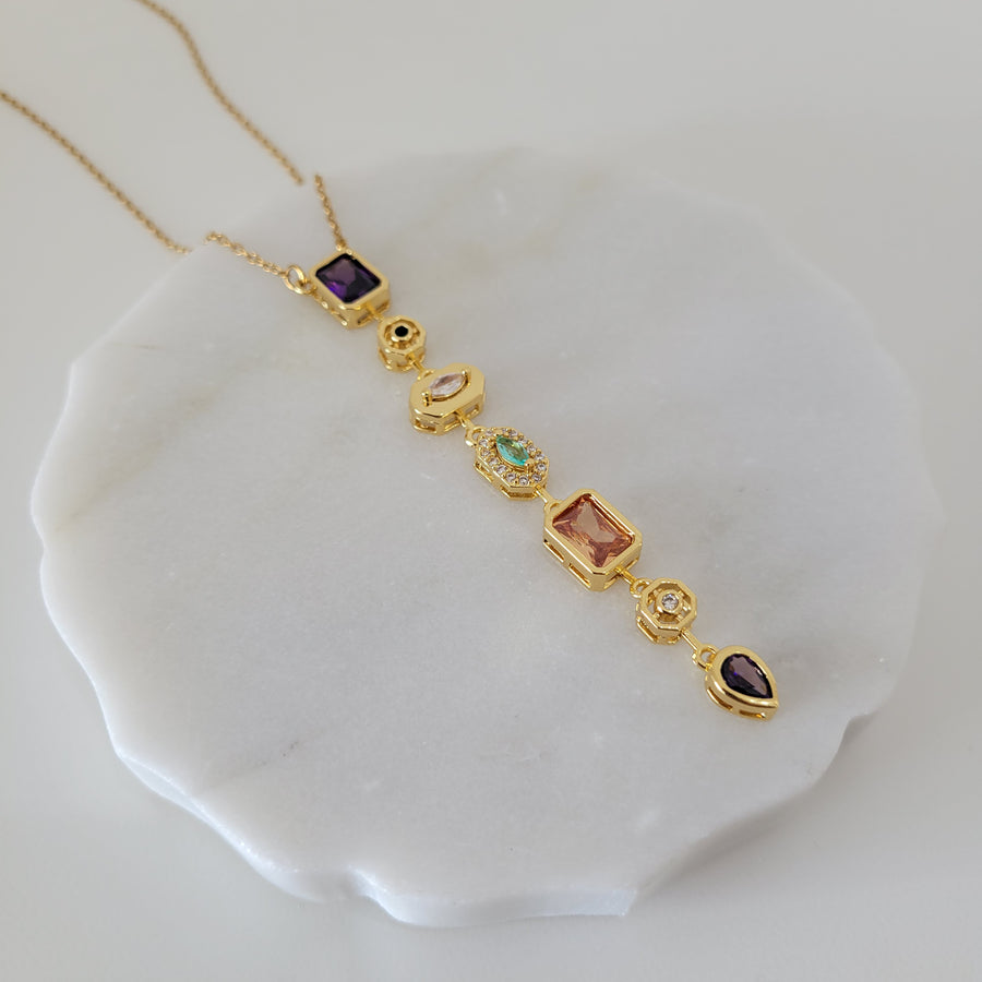 Multicolor Lariat Necklace