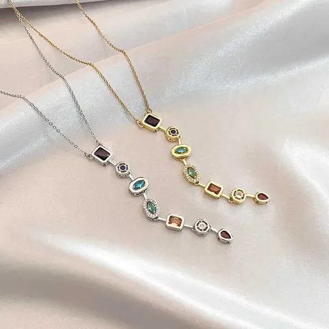 Multicolor Lariat Necklace