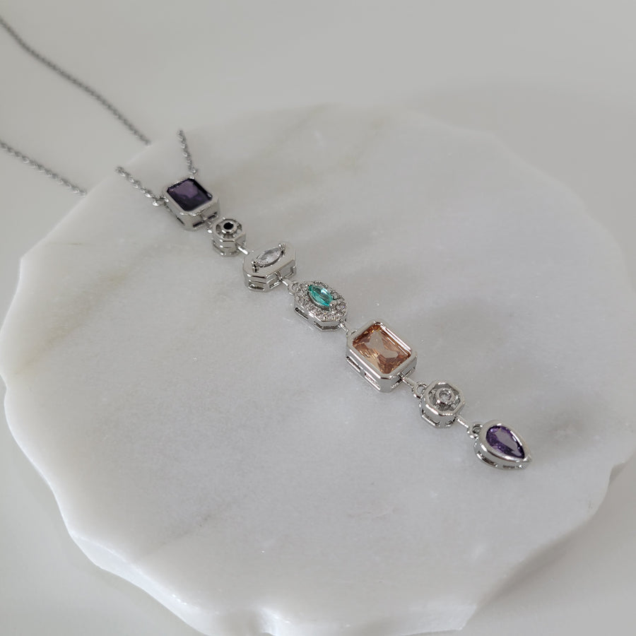 Multicolor Lariat Necklace