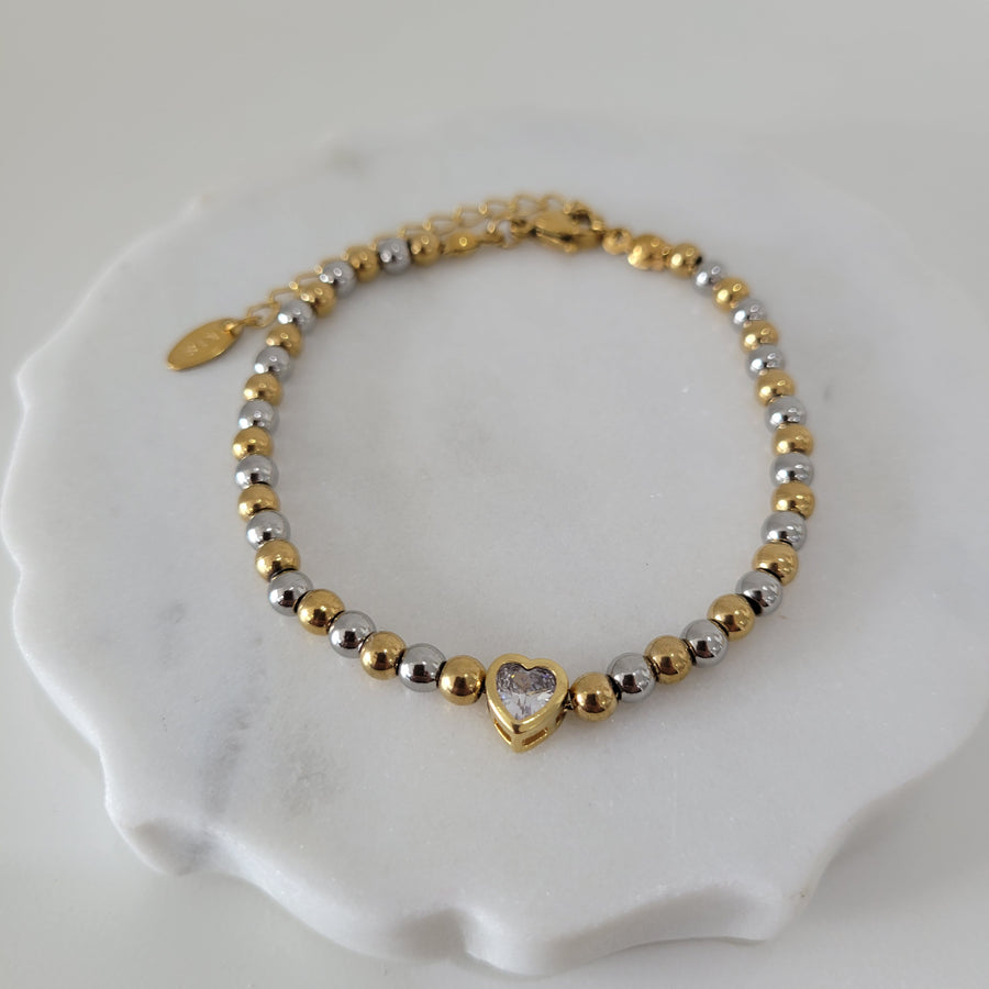 Zirconia Heart Bracelet