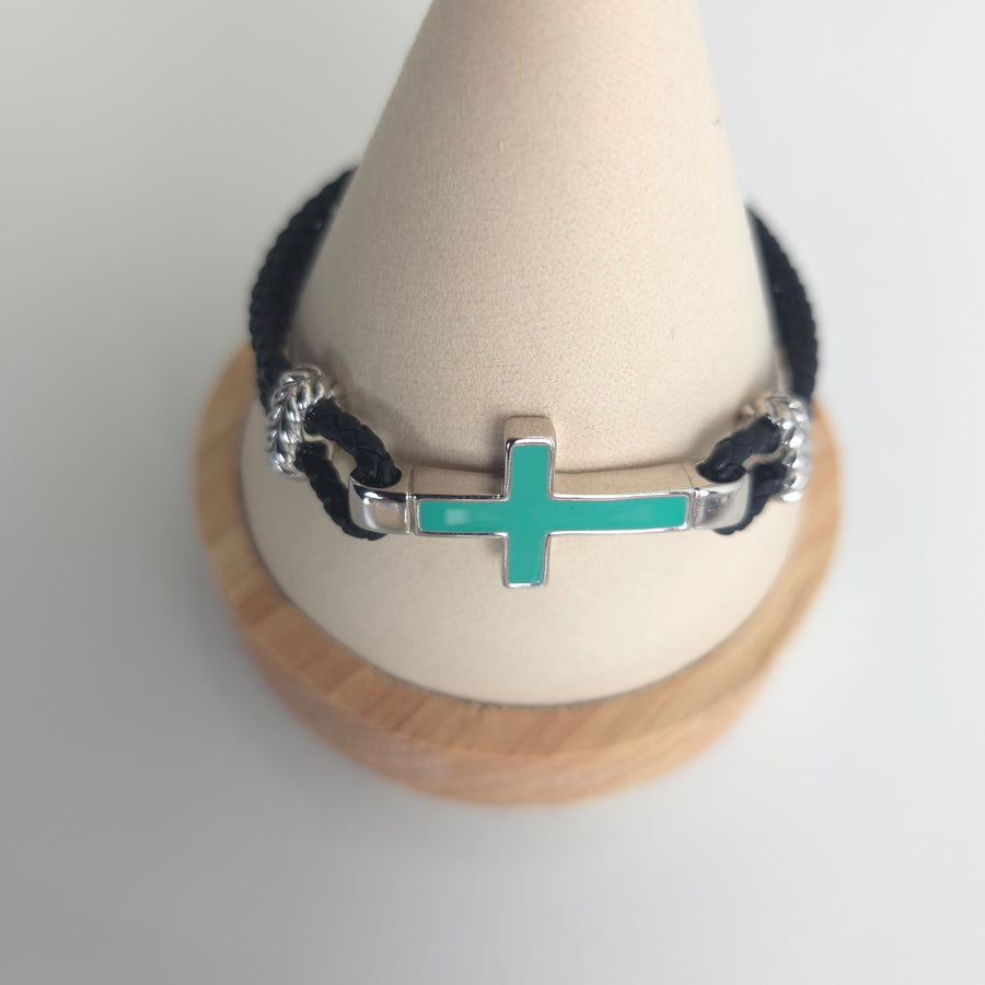 Cross Leather Bracelet