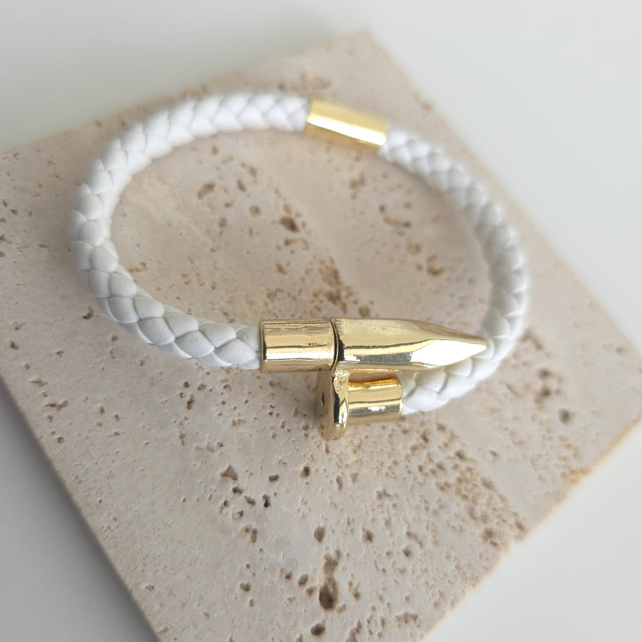 Nail Leather Bracelet