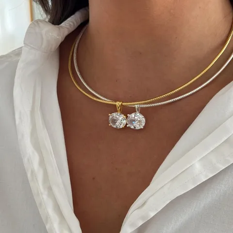 Square Crystal Necklace