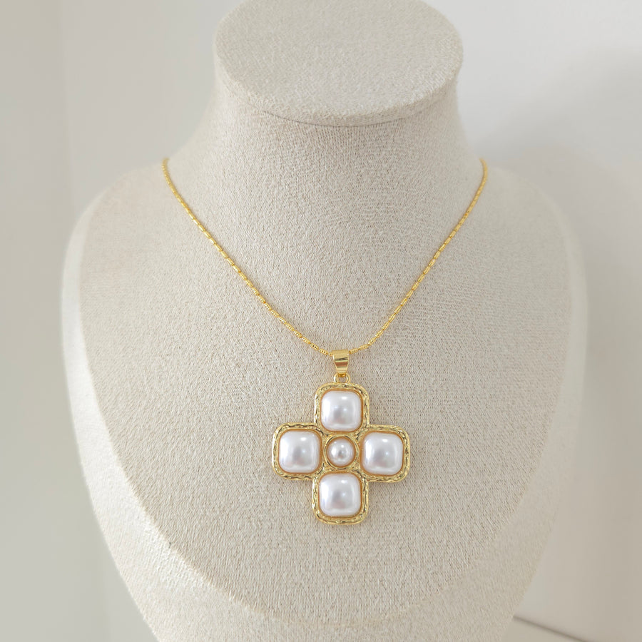 Cross Pearl Necklace