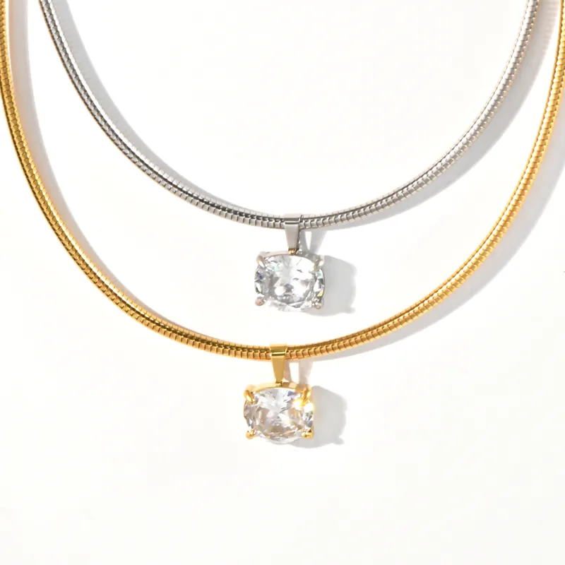 Square Crystal Necklace