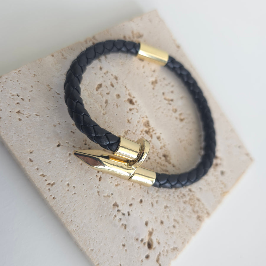 Nail Leather Bracelet