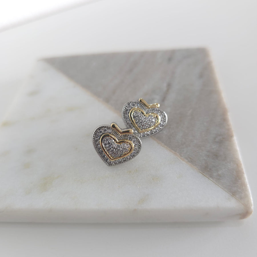 Heart Two Tones Crystals Set