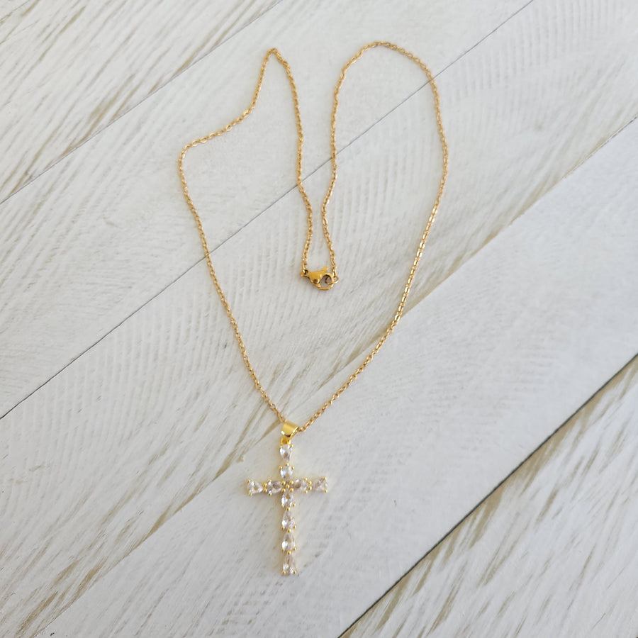 Zirconia Cross Necklace