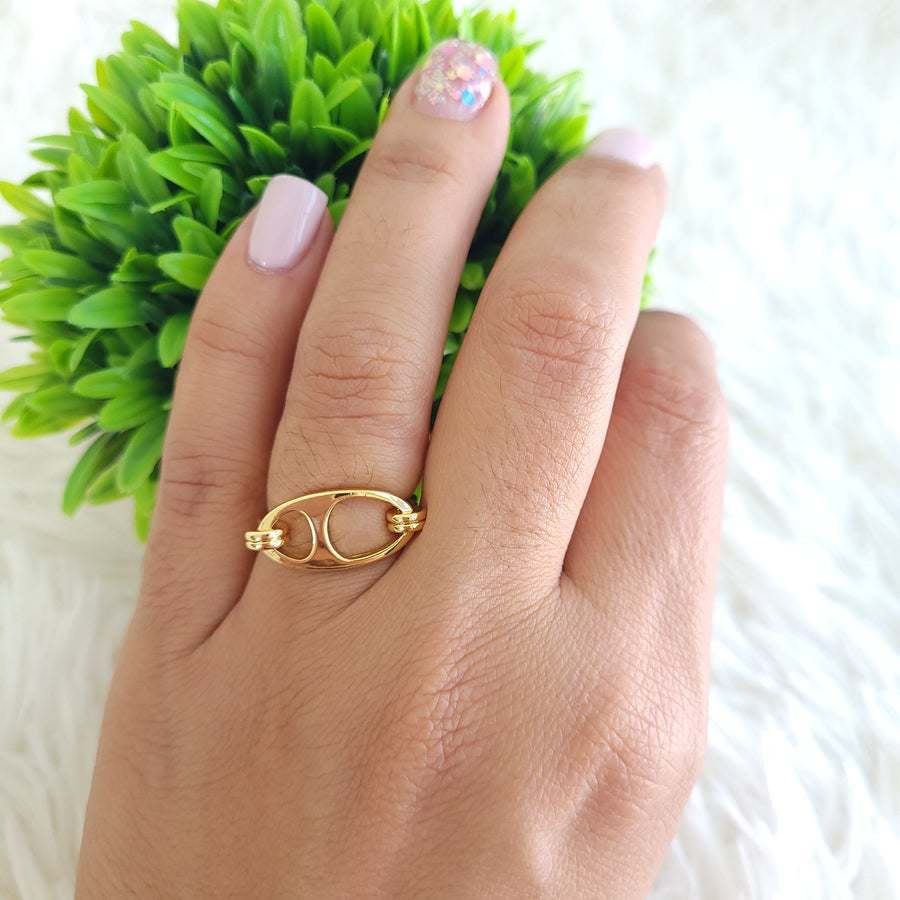 Brass Gold Plated Adjustable Ring