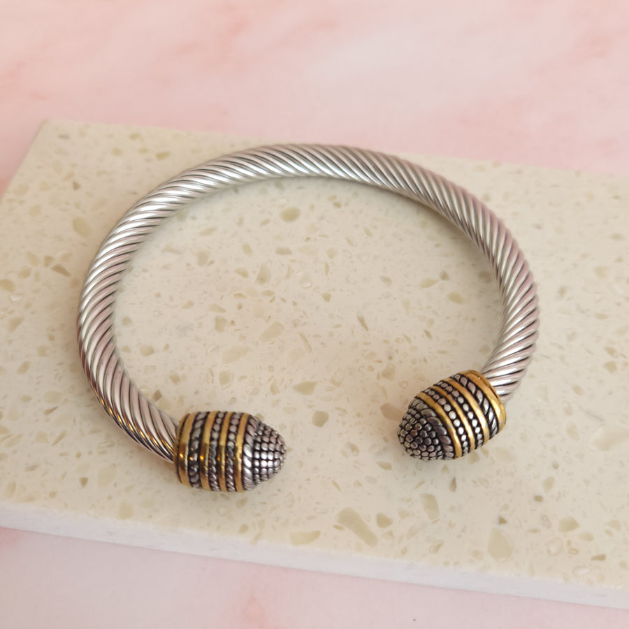 Unique Twisted Cable Wire Bangle