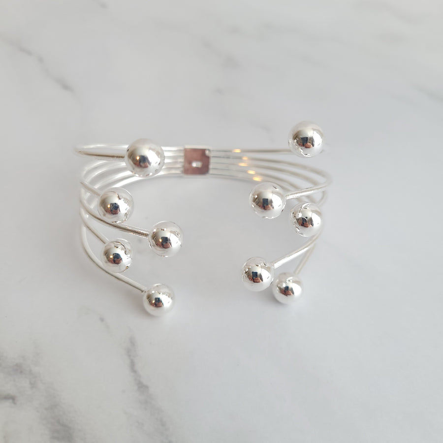 Modern Sterling Silver Bangle