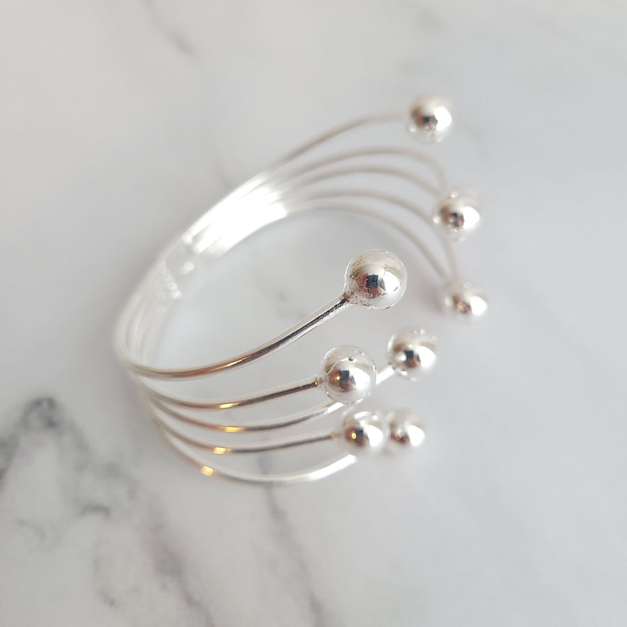 Modern Sterling Silver Bangle