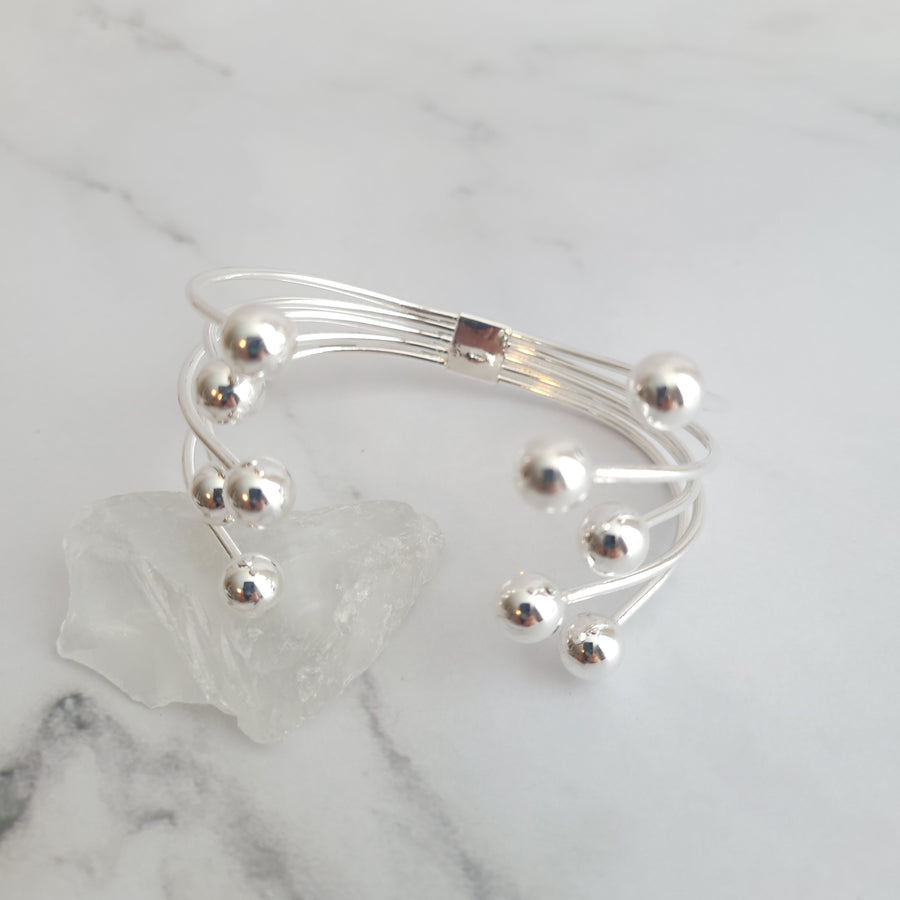 Modern Sterling Silver Bangle