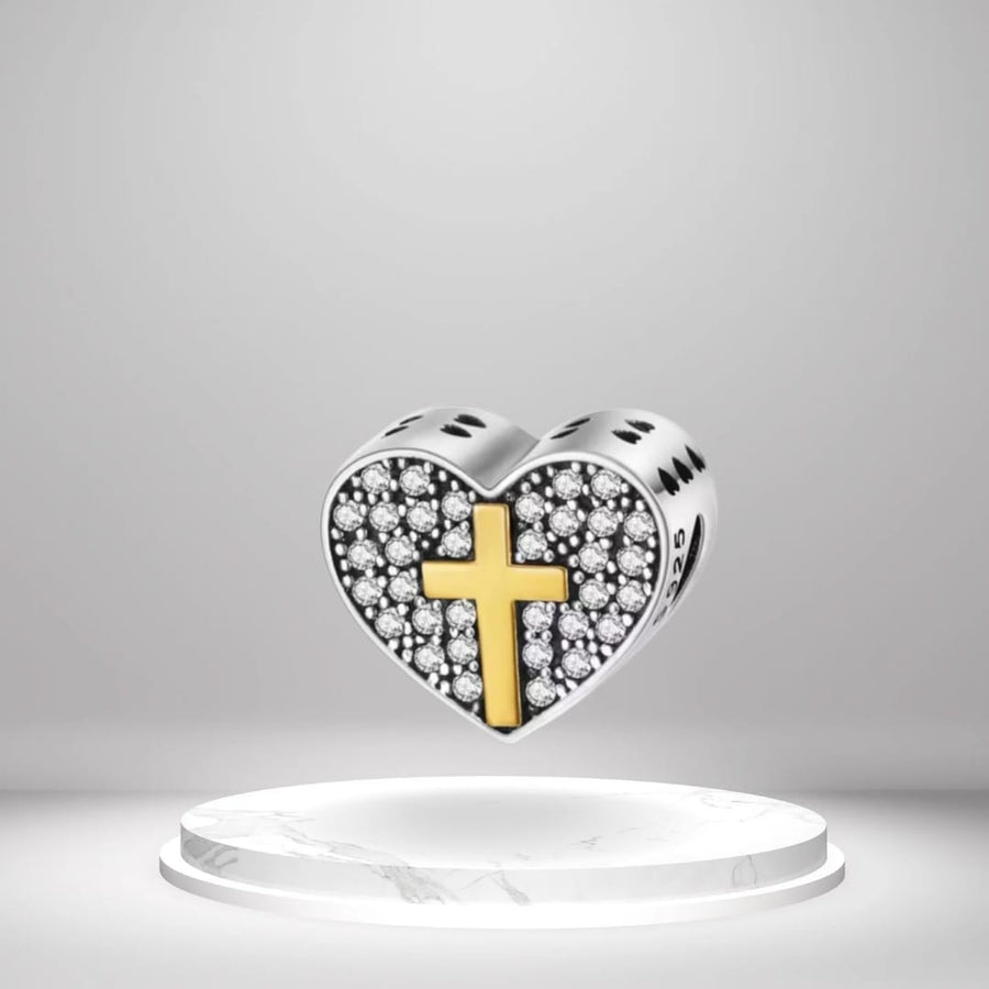 Heart Cross Charm