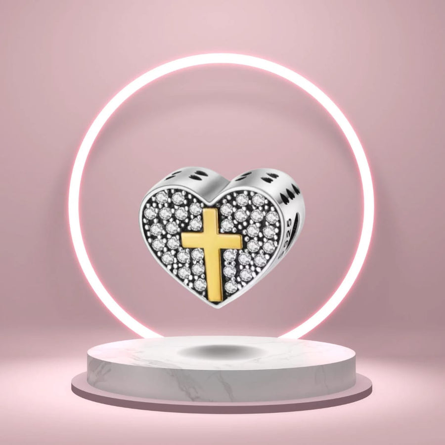 Heart Cross Charm