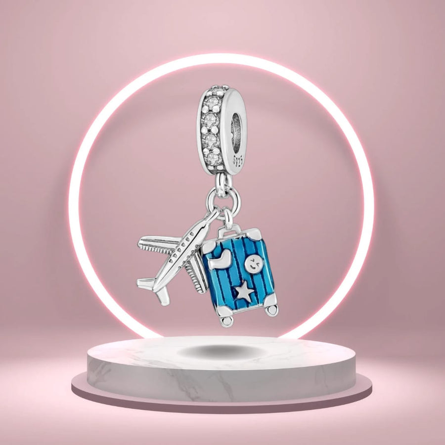 Blue Suitcase Charm