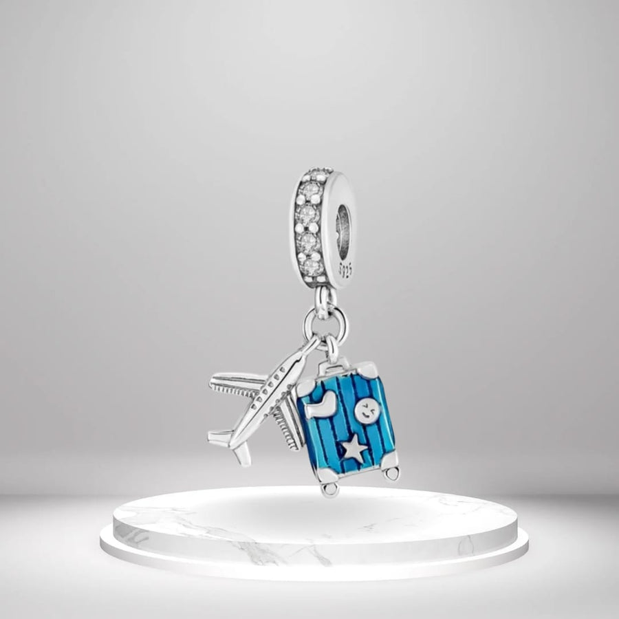 Blue Suitcase Charm